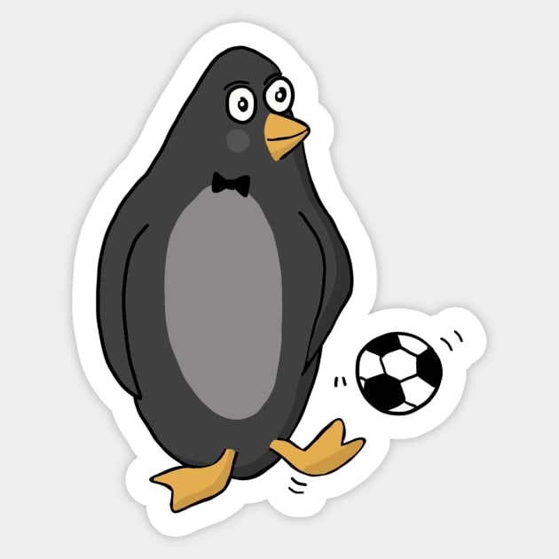 Cute Cartoon Soccer Penguin Sticker by gloobella